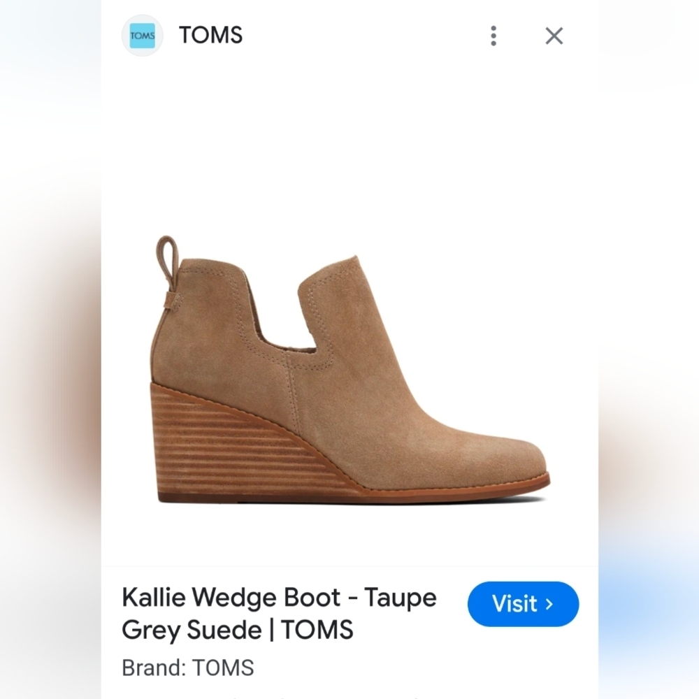 Toms Kallie Wedge Boot. 11.‎ EUC